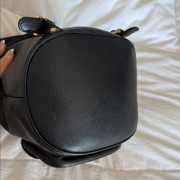 MCM Visetos Mini Black and Gold Leather Backpack - Picture 7 of 13